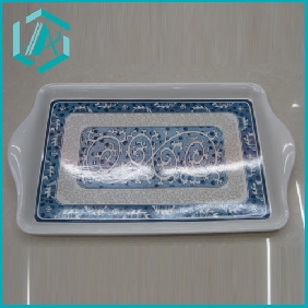 Wholesale blue and white porcelain service trays, top quality melamine material
