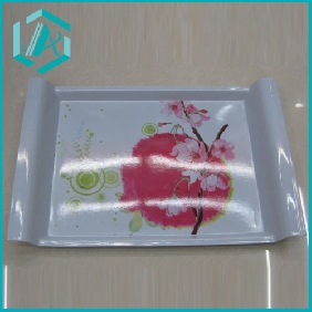 Wholesale 2011 new arrive Melamine service trays with handles,