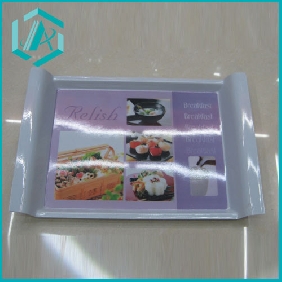 Wholesale Long square Melamine service trays with handles for home use