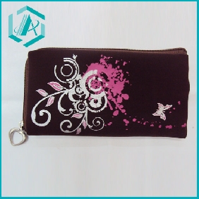 Wholesale New flower printed black cloth mobile phone bag