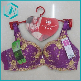 Wholesale Spandex and  Cotton material lady's bra, Anti-Bacterial models with purple color