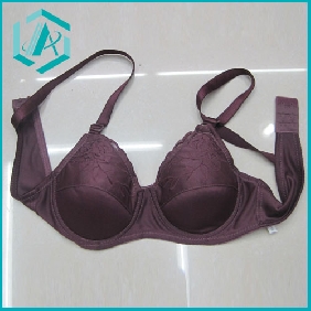 Wholesale Sexy coffee color lady bra, Padded style with three-breasted model