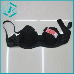 Wholesale black color breathable lady style bra with cotton and spandex material