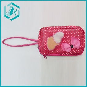 Wholesale PVC red flower printed mobile phone bag