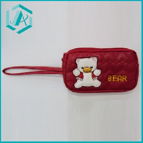 Wholesale Fashionable PVC red bear printed mobile phone bag
