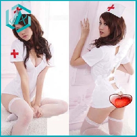 Wholesale new arrive sexy uniform and lingerie of nursing style, white color
