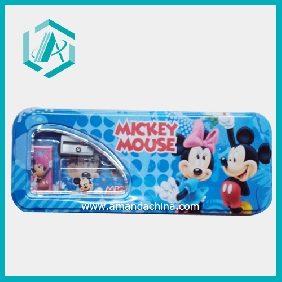 Wholesale hot sell iron double layer school students' favorite pencil box