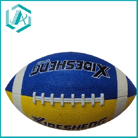 Wholesale blue and yellow promotion rubber rugby