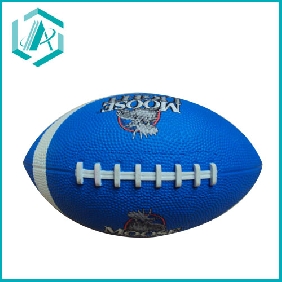 Wholesale blue  promotion rubber rugby with white strips