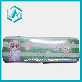lovely cartoon design iron pencil holder box