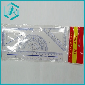school education sets four in one plastic ruler set