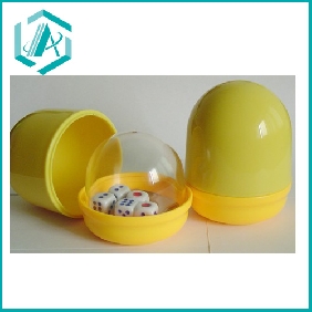 Yellow PVC Plastic Dice cup with a transparent inner cap 100*130mm