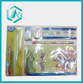 Wholesale lovely school students' favorite carton design stationery set