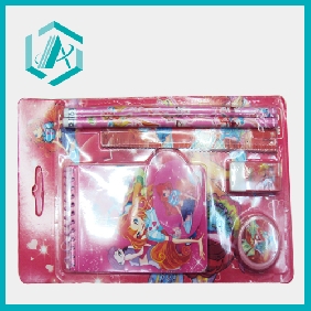 pink color 6pcs school students' favorite stationery set
