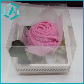 Valentine's day gift, cotton towel with rose shape in little box