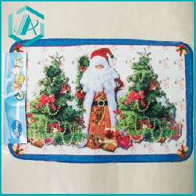 Wholesale Santa Claus and three trees christmas mat
