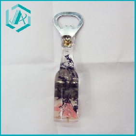 Wholesale transparent bottle oil black pink floating inside bottle opener