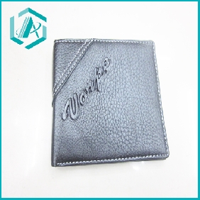 Wholesale black men's pu bi-fold wallet with card holder