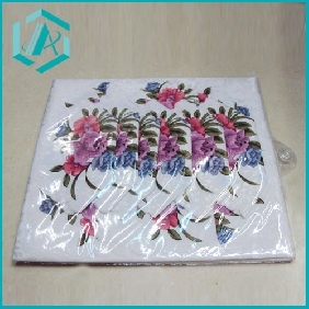 Wholesale three color flowers and leaves white table cloth