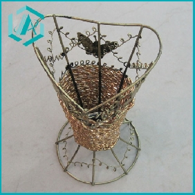 Wholesale Cheap dollar items classic butterfly design flower baskets with coppery plating