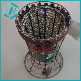 Delicate craft dollar items paper string twined iron flower baskets