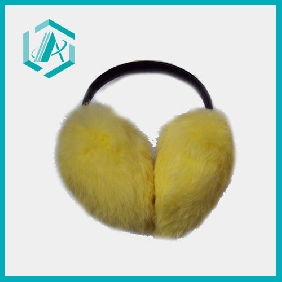 Wholesale golden yellow bright color warm plush shinning ear muffs