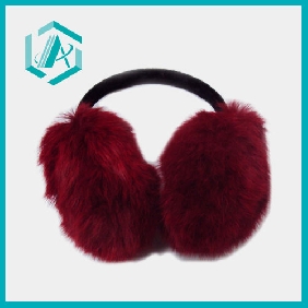 Wholesale winter pure cony hair red color ear muff for mature women