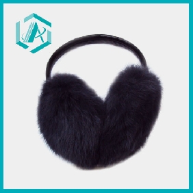 Wholesale unisex warm winter ear muffs soft plush black color