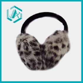 Wholesale Fashion design cony hair earmuff, leopard stripe