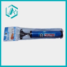 Wholesale Logo printing football team bicycle pump inflator, blue