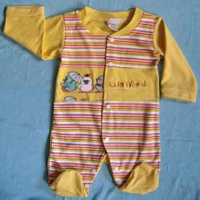 Wholesale Unisex long sleeve 100% Cotton Infants & Toddlers Baby Romper