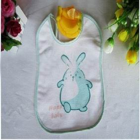 fat rabbit printed 19*26cm cotton andployester  cute baby bibs
