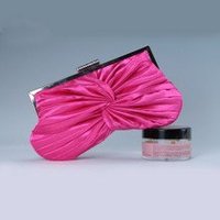 Wholesale pink luxtury ladies' clutch evening handbag /purse