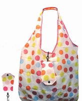 Wholesale nylon Unisex folding Tote recycled polyester silk screen  colourful shopping bag