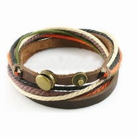 Wholesale Antique style newest fashion girls'leather bracelet for gift