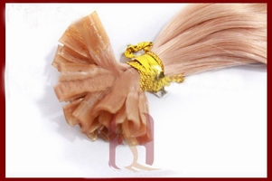 Wholesale new desgin golden Deep Wave Pre-bonded Remy Virgin hair extension