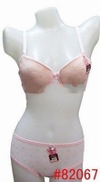 Wholesale Ladies' hiqh quality white Convertible quick dry cotton Bra & Brief Set