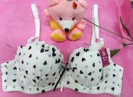 Wholesale Cotton material white background and black dots amanda's brand bra