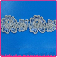 Wholesale Silver metallic Embroidered Cotton underwear embroidery amanda's brand bra trim