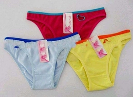 Wholesale bright color girls' comfortable cotton panties promotional women's briefs