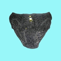 Wholesale black ladies sexy lace underwear/panty with elaborate workmanship