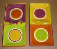 Wholesale hand painted fashion exquisite desgin nice color ceramic Square dish set