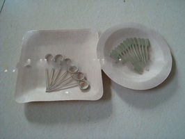 Wholesale natural style beige color square shape disposable bamboo dish