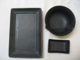 Wholesale pure black color Porcelain dish bowl and tray many sizes available