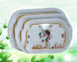 Wholesale promotional 3pcs flower melamine tray set dish/fruit plates with lowest price