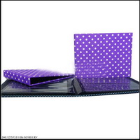 Wholesale cardboard plush exquisite purple white dotted fabric covered photo album