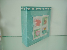 Wholesale Heat bound blue 50 pages Baby Photo Album with Applique