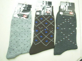 100% polyester-cotton Man's jacquard cotton sock With different pattern