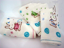 Wholesale beautiful comfortable 100% Cotton rectangle printed children  face towel