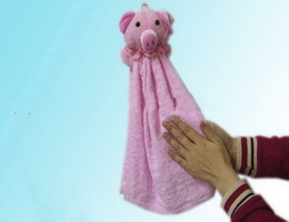 Wholesale Round handmade Plain Dyed children hand towel for indoor use